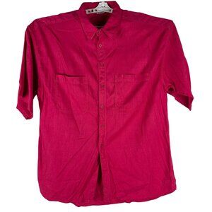 Nuovo Mens Pink Short Sleeve Button-Up Shirt Size XL Cotton & Rayon